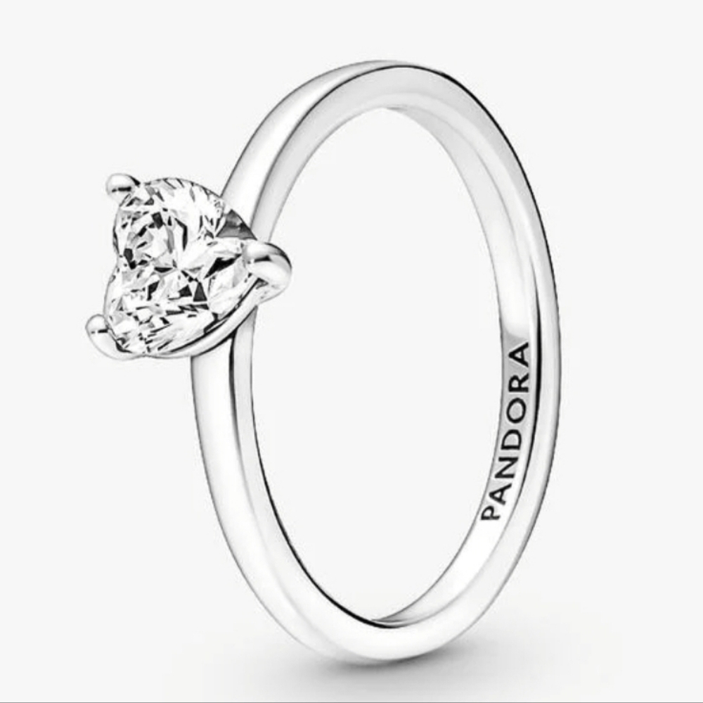 Authentic NEW Pandora Sparkling Heart Solitaire Ring S925ALE CZ